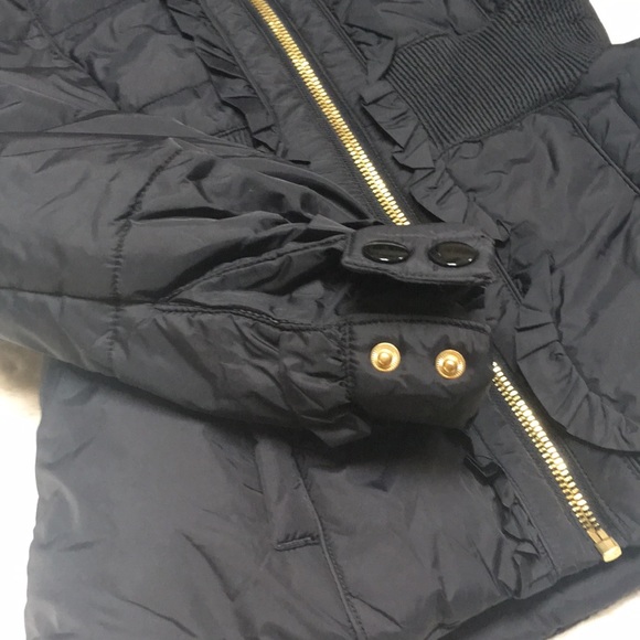 Black faux Fur Hood Clenched Waist Jacket - Picture 7 of 8